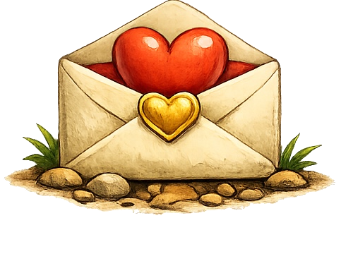 Envelope with heart illustration